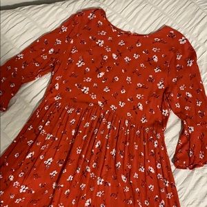 Red Dress with White Florals